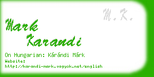mark karandi business card